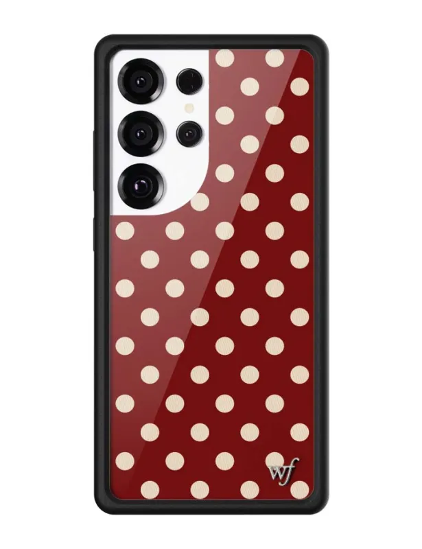 Polka Dot | Burgundy and Cream Samsung Galaxy Case sold by Wildflower Cases