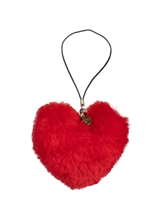 Fuzzy Heart w/ WF Charm | Red made by Wildflower