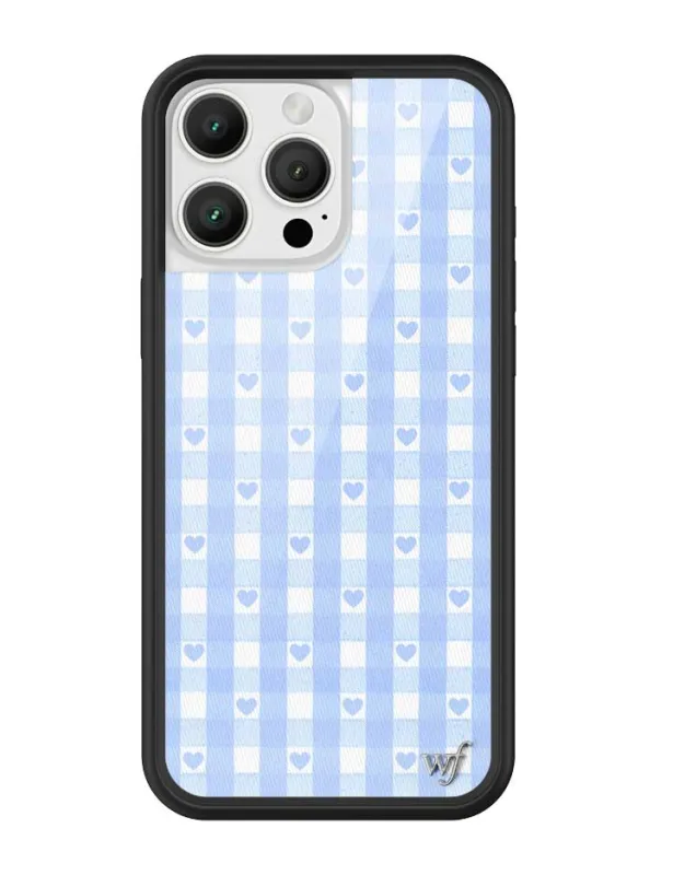 Gingham Hearts | Blue iPhone Case sold by Wildflower Cases