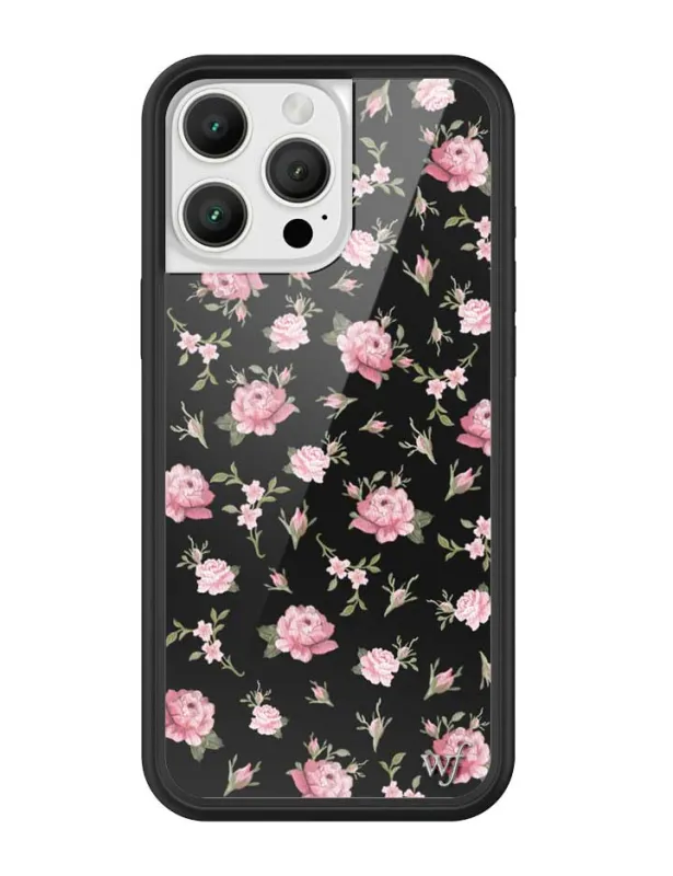 Black and Pink Floral iPhone Case sold by Wildflower Cases