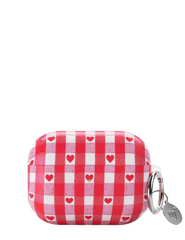 Red Gingham Hearts AirPods sold by Wildflower Cases