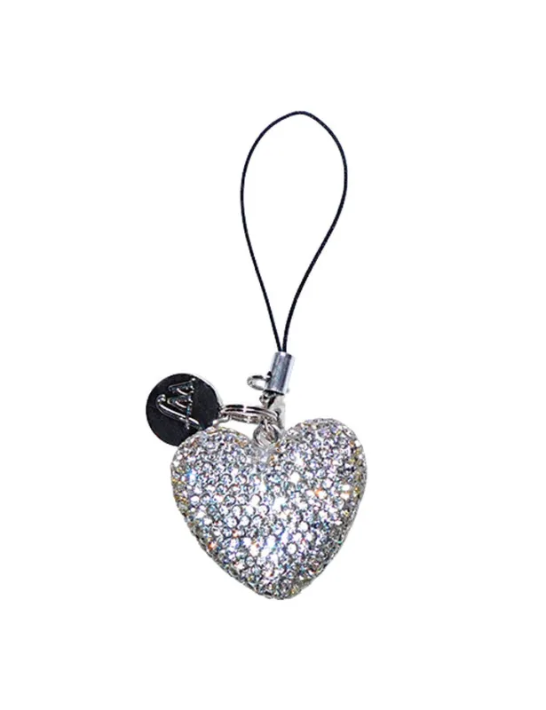 Rhinestone Heart Charm | White made by Wildflower