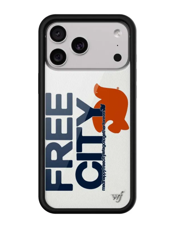 THE MADHAPPY & FREECITY TOGETHERFOREVER / WHITE & NAVY iPhone Case made by Wildflower