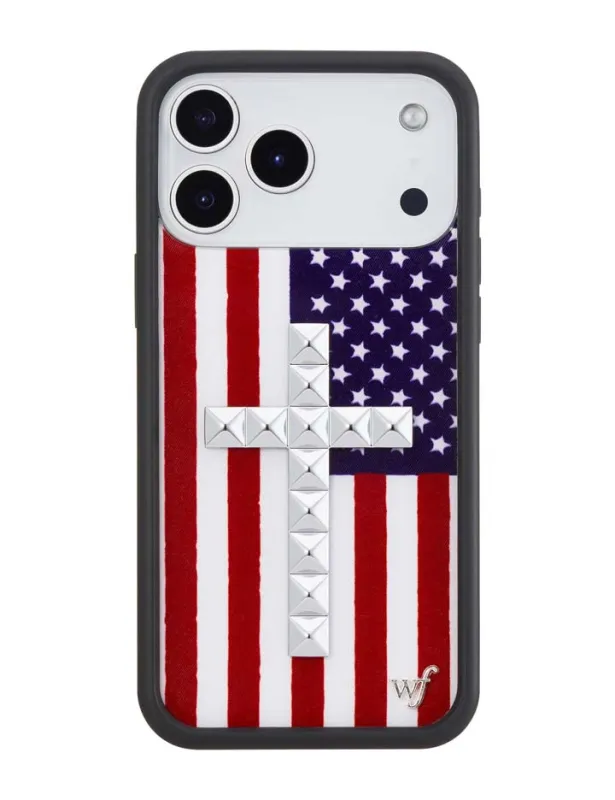 Stud Cross American Flag iPhone Case made by Wildflower