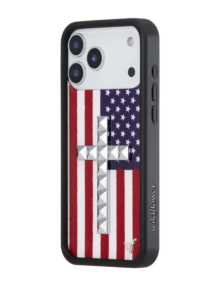 Stud Cross American Flag iPhone Case sold by Wildflower Cases product image thumbnail 2