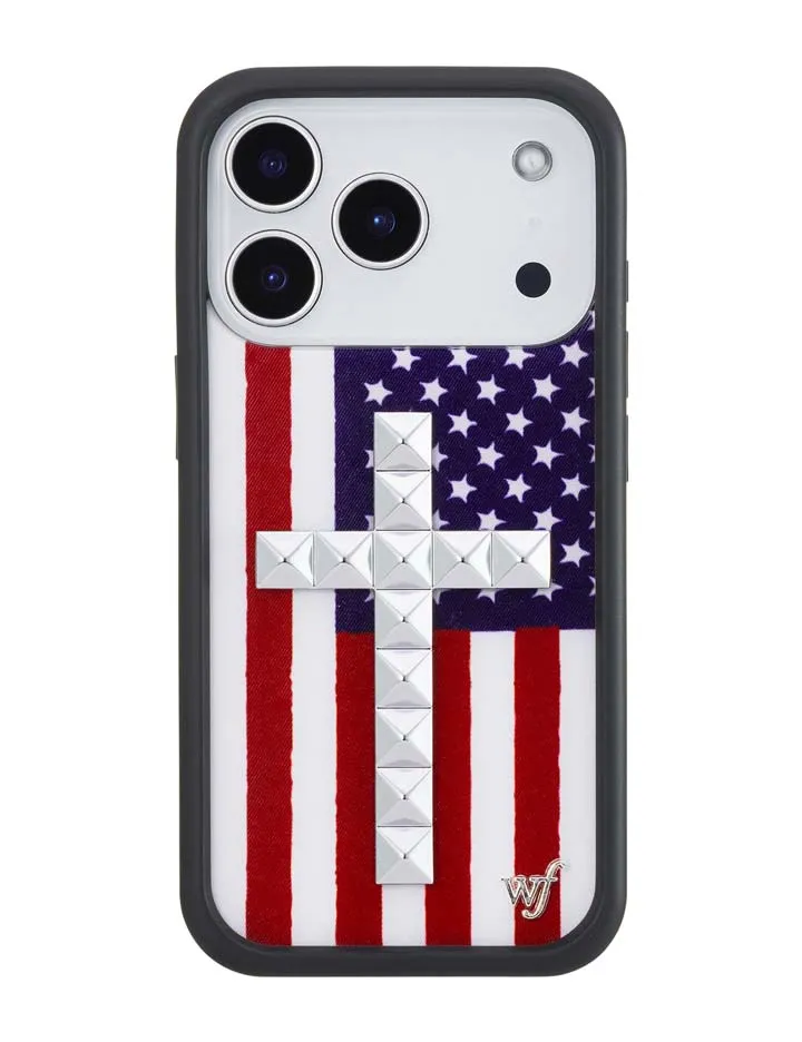 Stud Cross American Flag iPhone Case sold by Wildflower Cases product image thumbnail 4