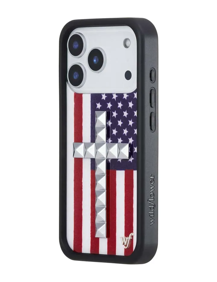 Stud Cross American Flag iPhone Case sold by Wildflower Cases product image thumbnail 5
