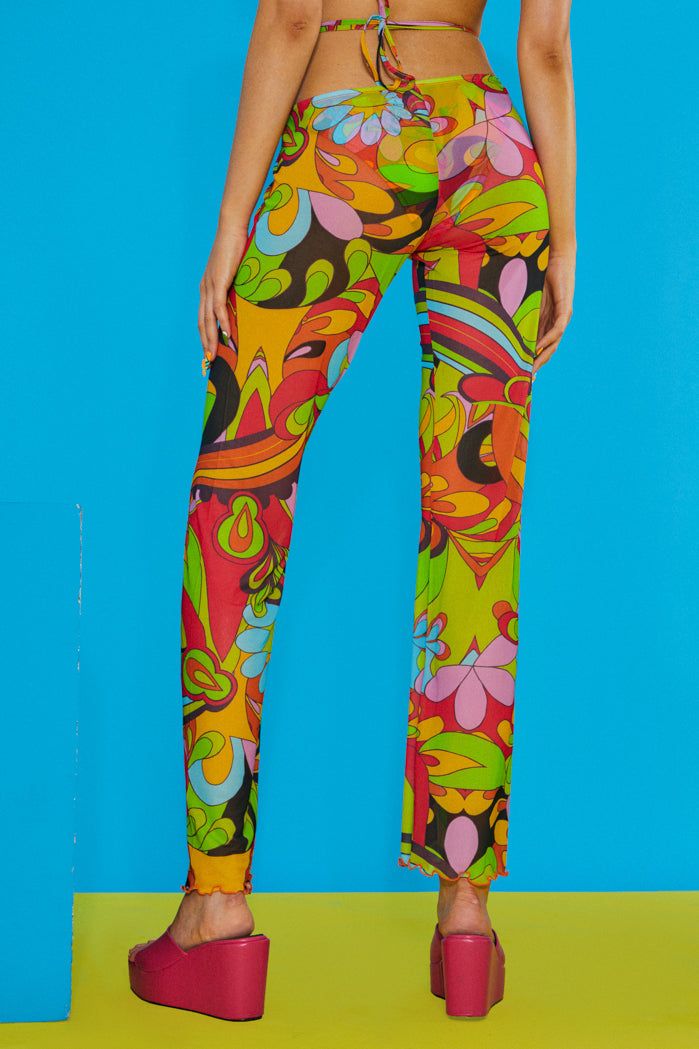 Geometric Summer Print Slight Flared Leg Beach Trousers sold by Jaded London product image thumbnail 2