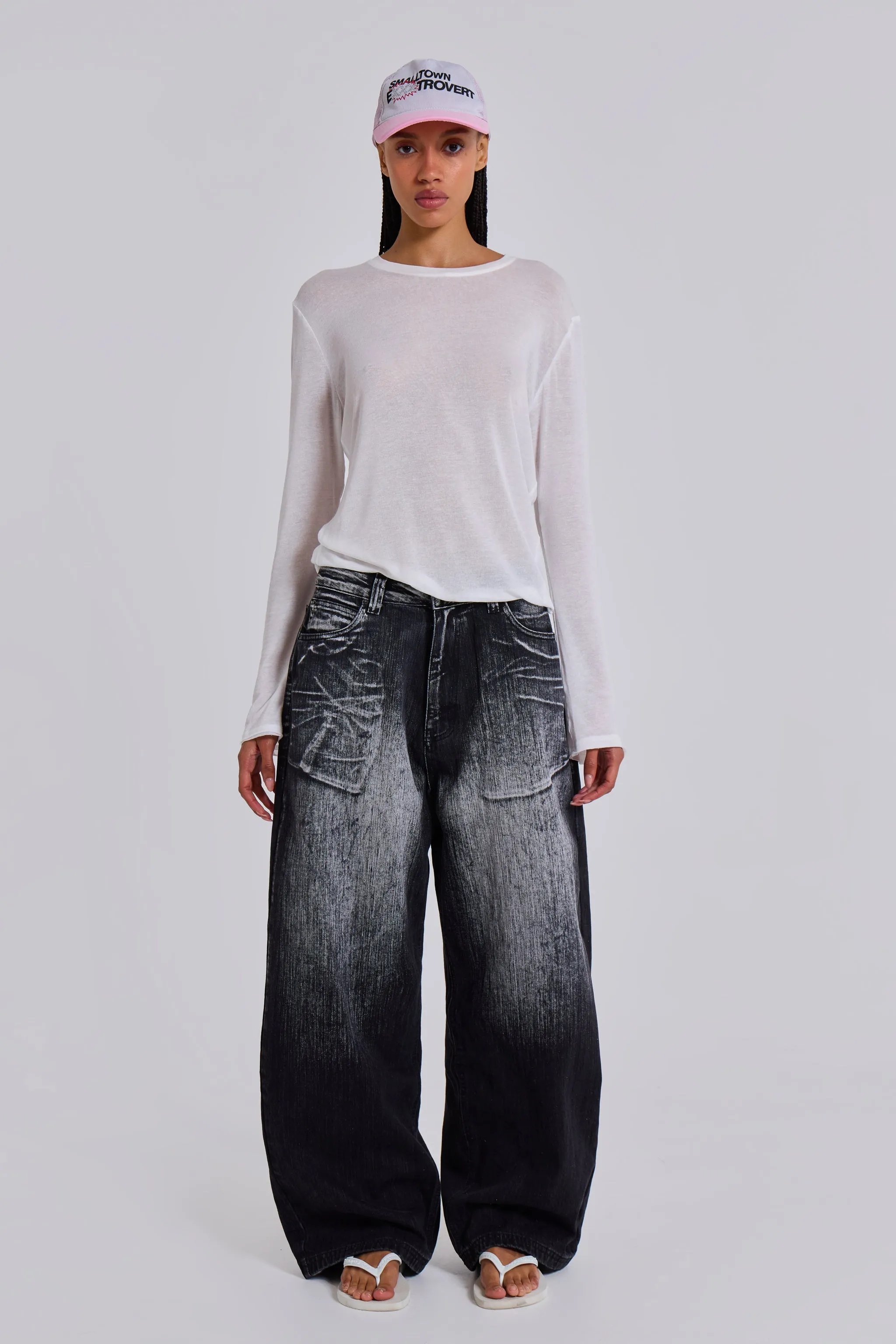 Black White Wash XL Colossus Jeans sold by Jaded London product image thumbnail 4