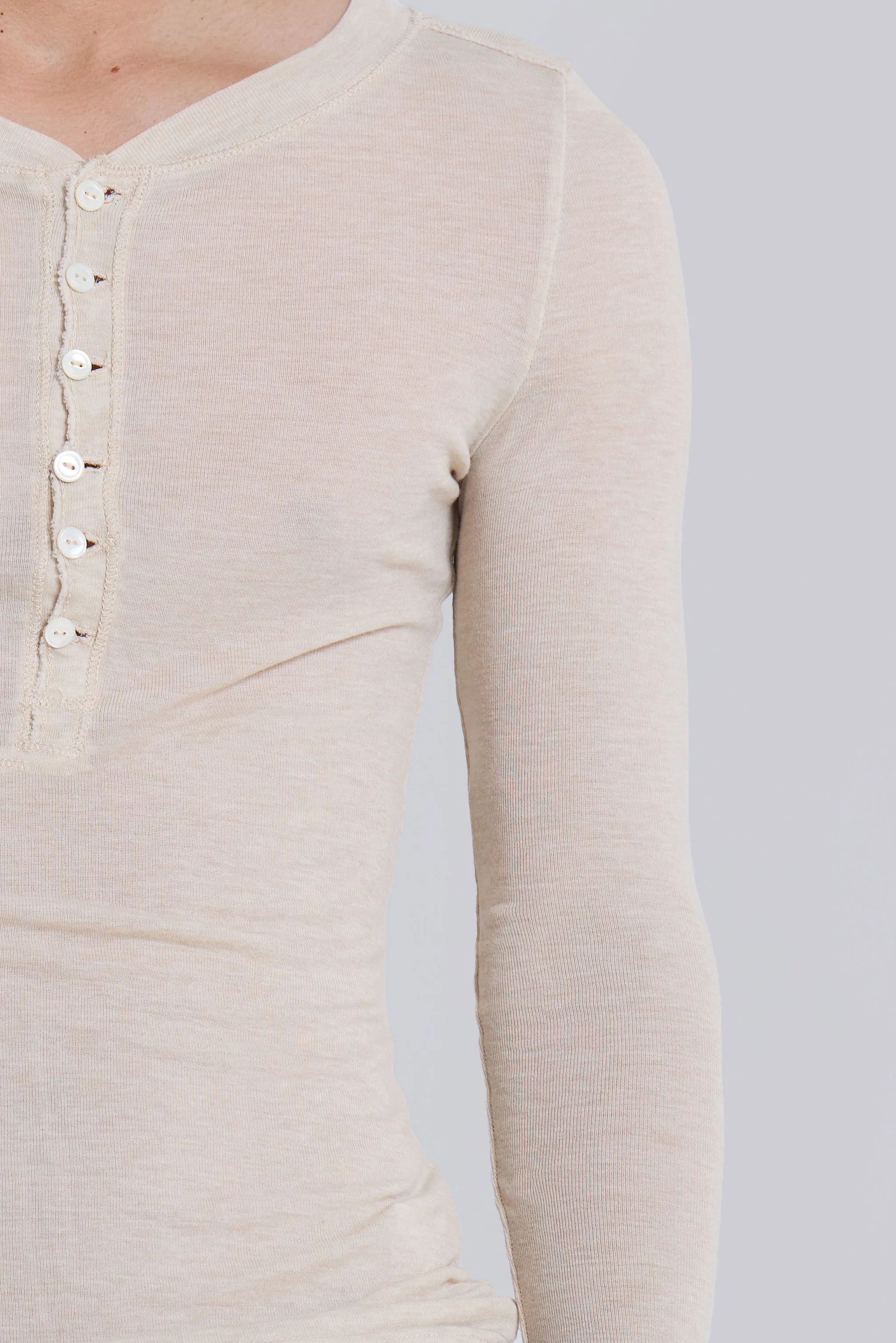 Oatmeal Haze Henley Top sold by Jaded London product image thumbnail 4
