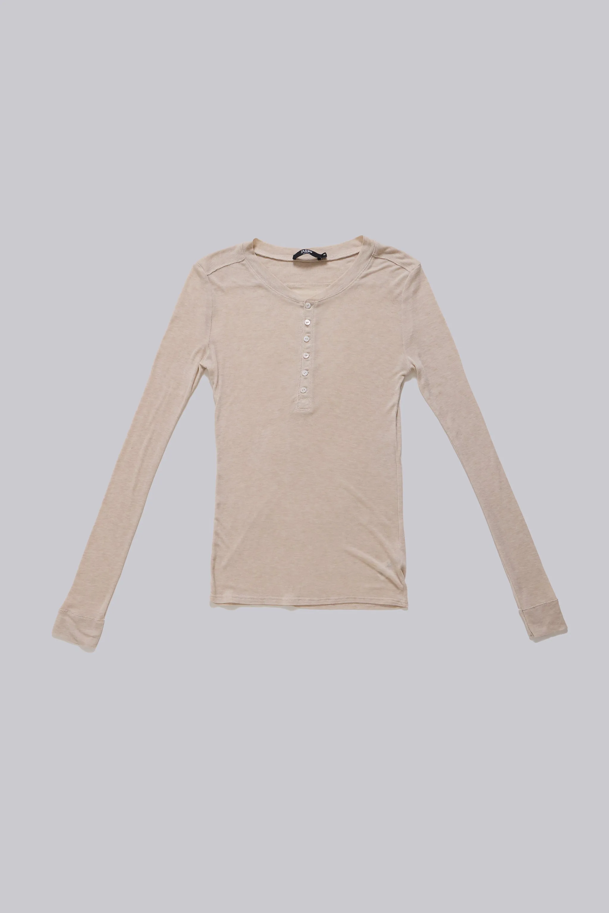 Oatmeal Haze Henley Top sold by Jaded London product image thumbnail 2