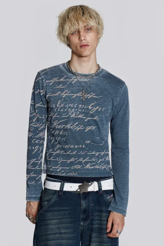 Burnout Handwritten Long Sleeve Tee made by Jaded London