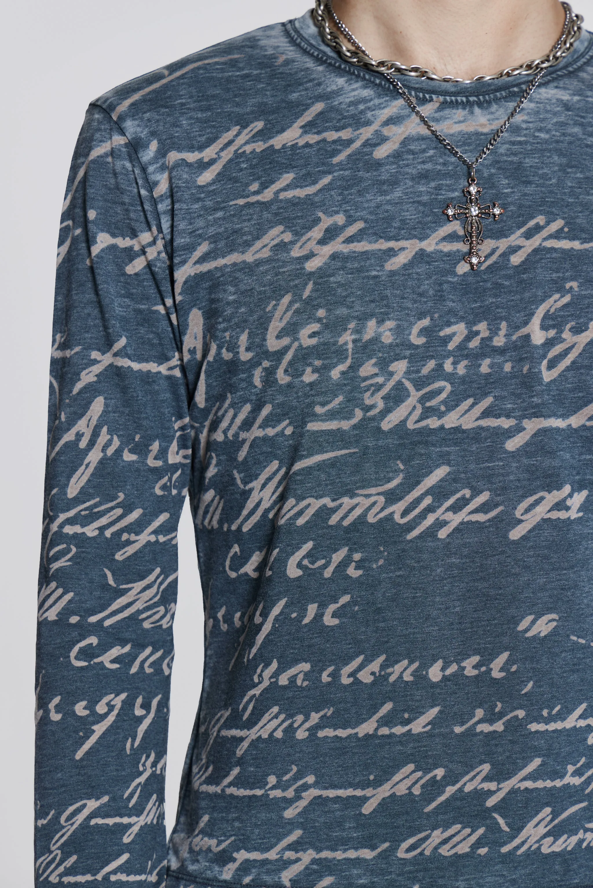 大人気！Jaded London★Burnout Handwritten Long SleeveTシャツ Burnout Handwritten Long Sleeve Tee | Parallel