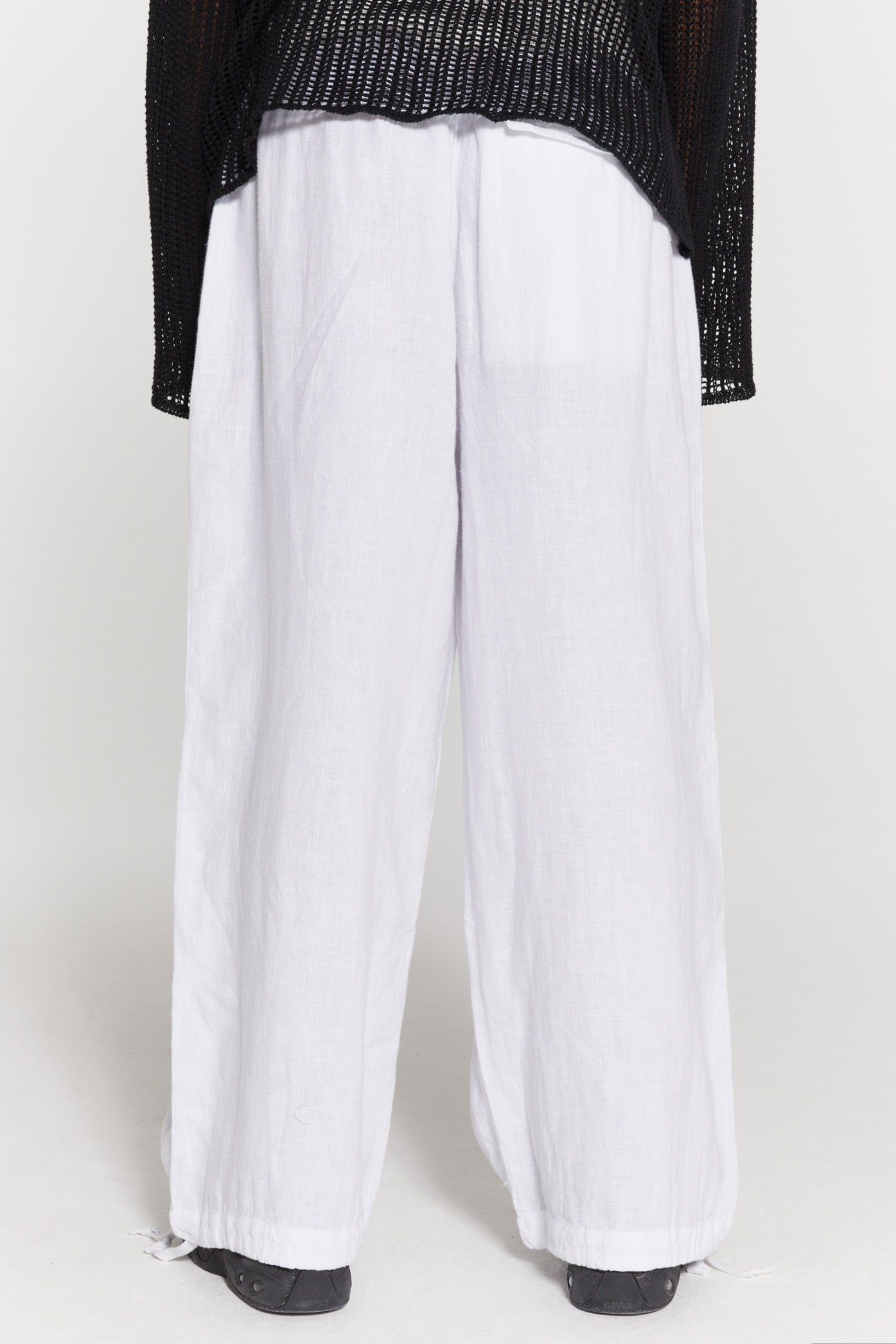 White Navagio Linen Trousers sold by Jaded London product image thumbnail 4