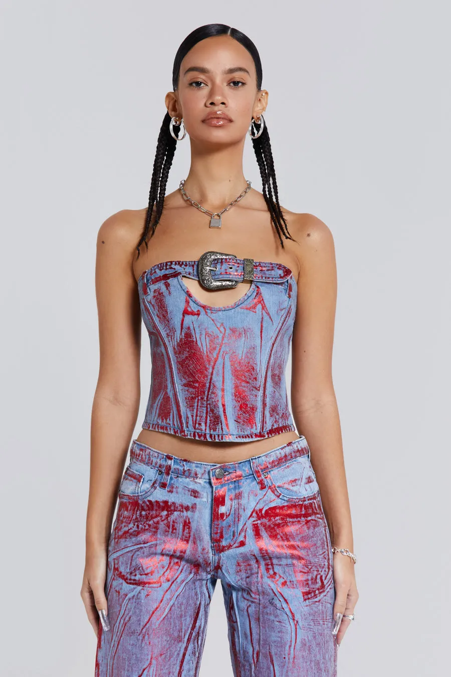 Midtown Metallic Corset sold by Jaded London product image thumbnail 4