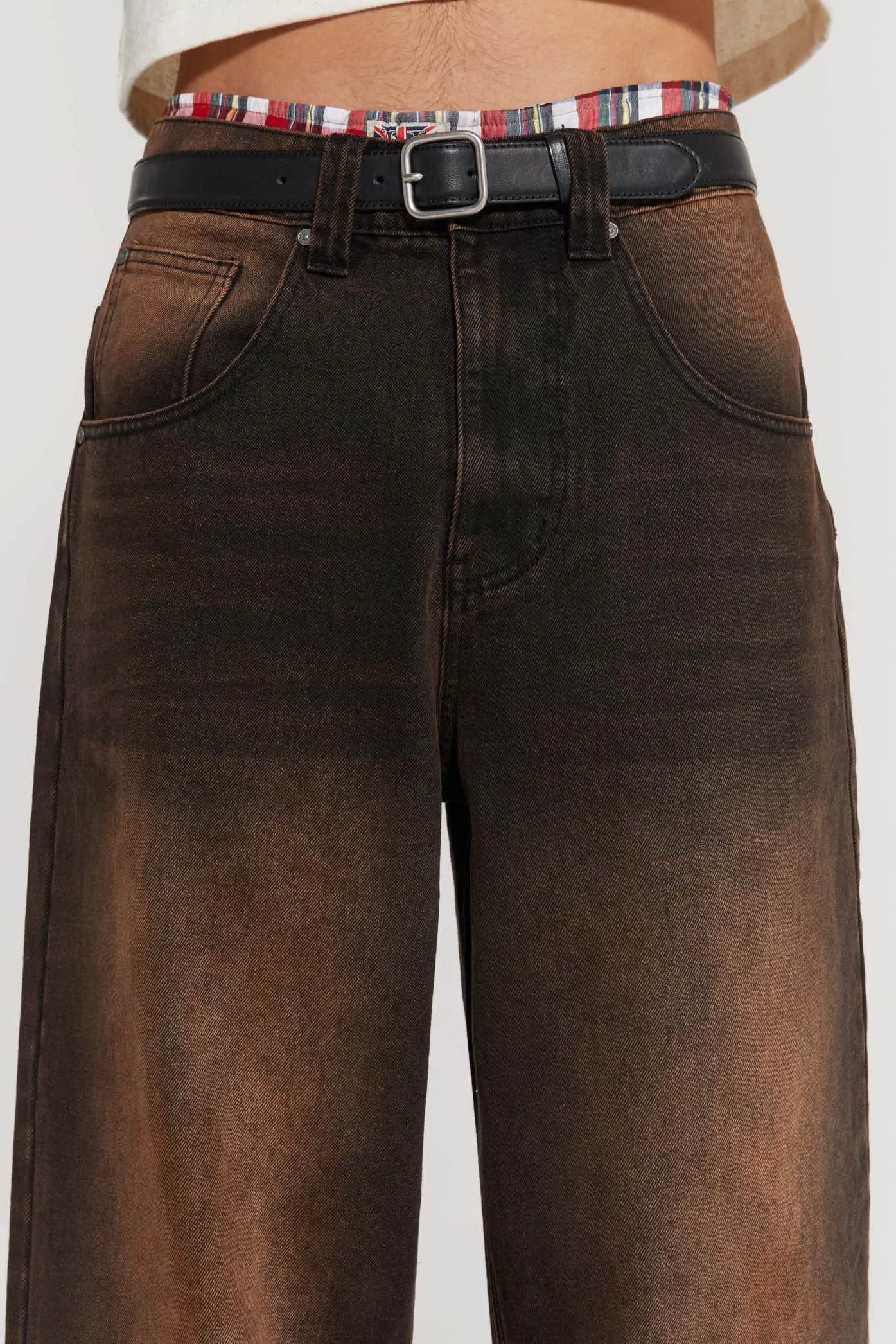 Vintage Brown Colossus Fit Jeans sold by Jaded London product image thumbnail 4