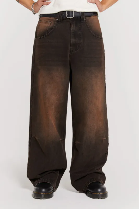 Vintage Brown Colossus Fit Jeans sold by Jaded London