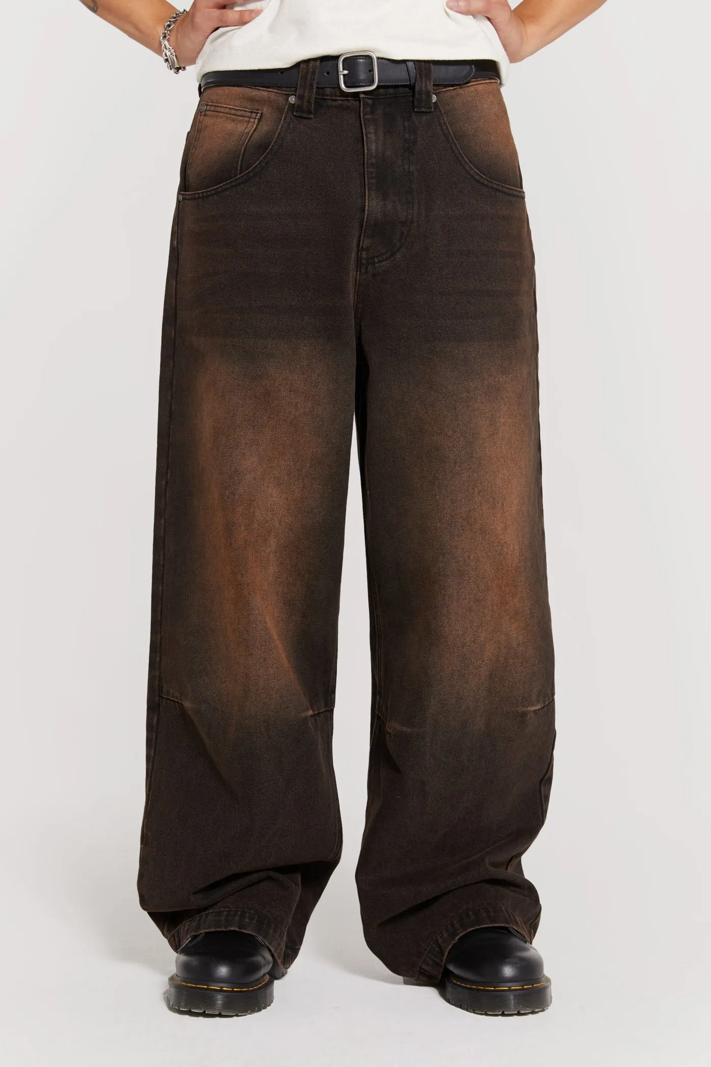 Vintage Brown Colossus Fit Jeans sold by Jaded London