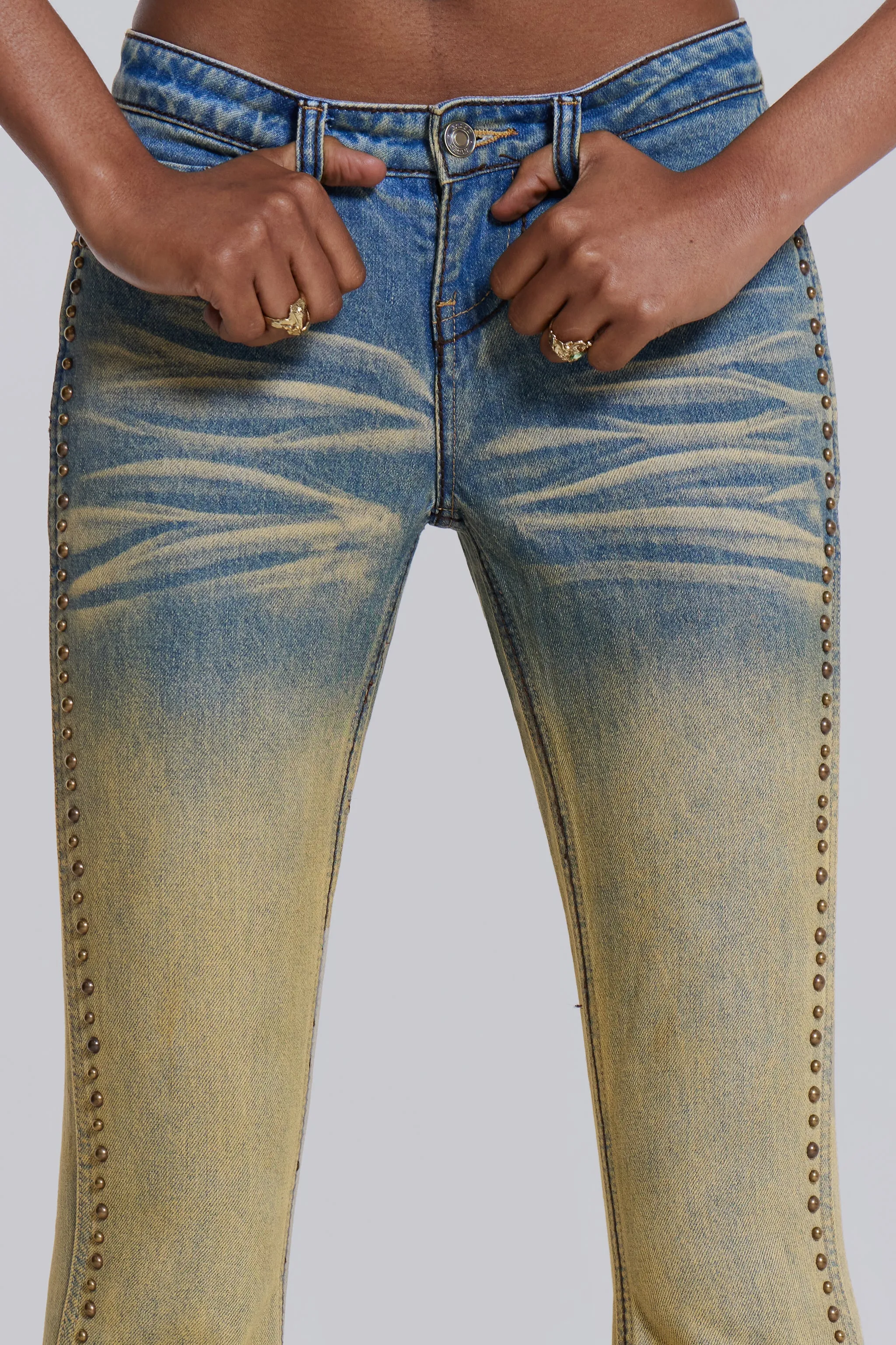 Demure Studded Flared Jeans sold by Jaded London product image thumbnail 5