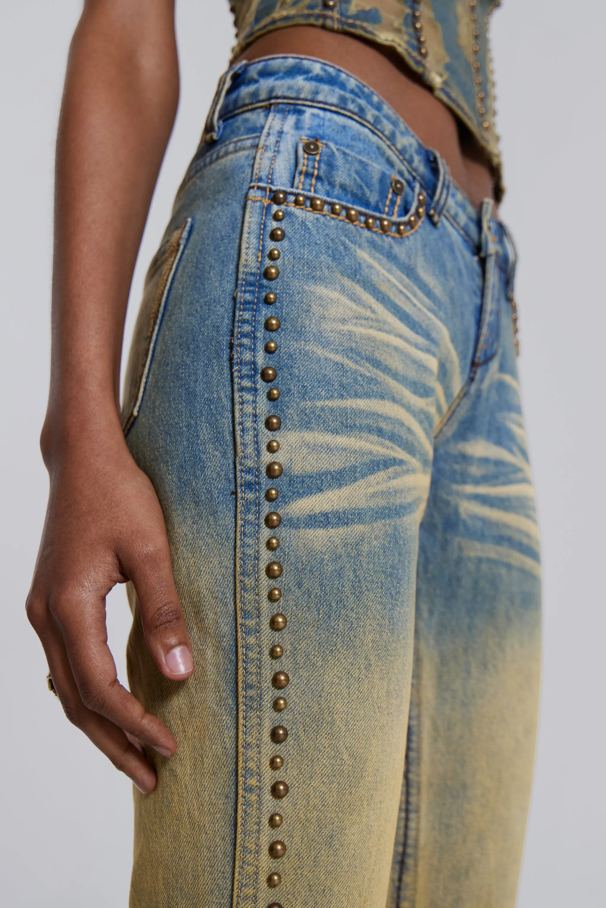 Demure Studded Flared Jeans sold by Jaded London product image thumbnail 3