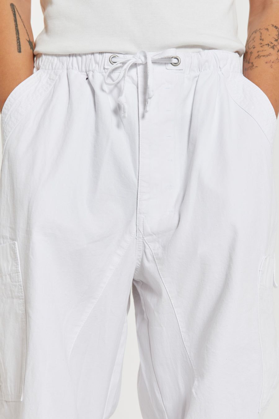 Pure White Parachute Cargo Pants sold by Jaded London product image thumbnail 7