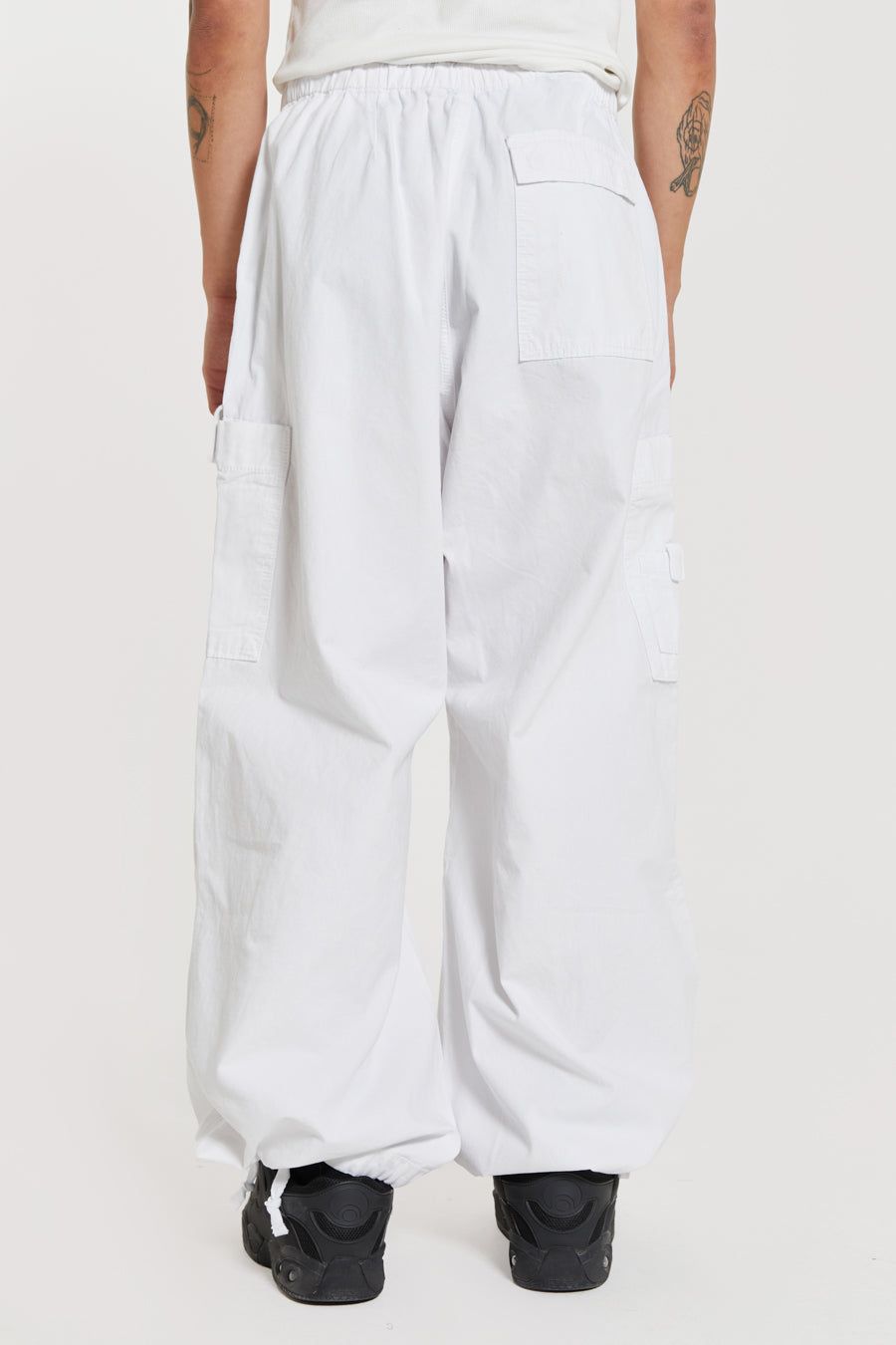 Pure White Parachute Cargo Pants sold by Jaded London product image thumbnail 3