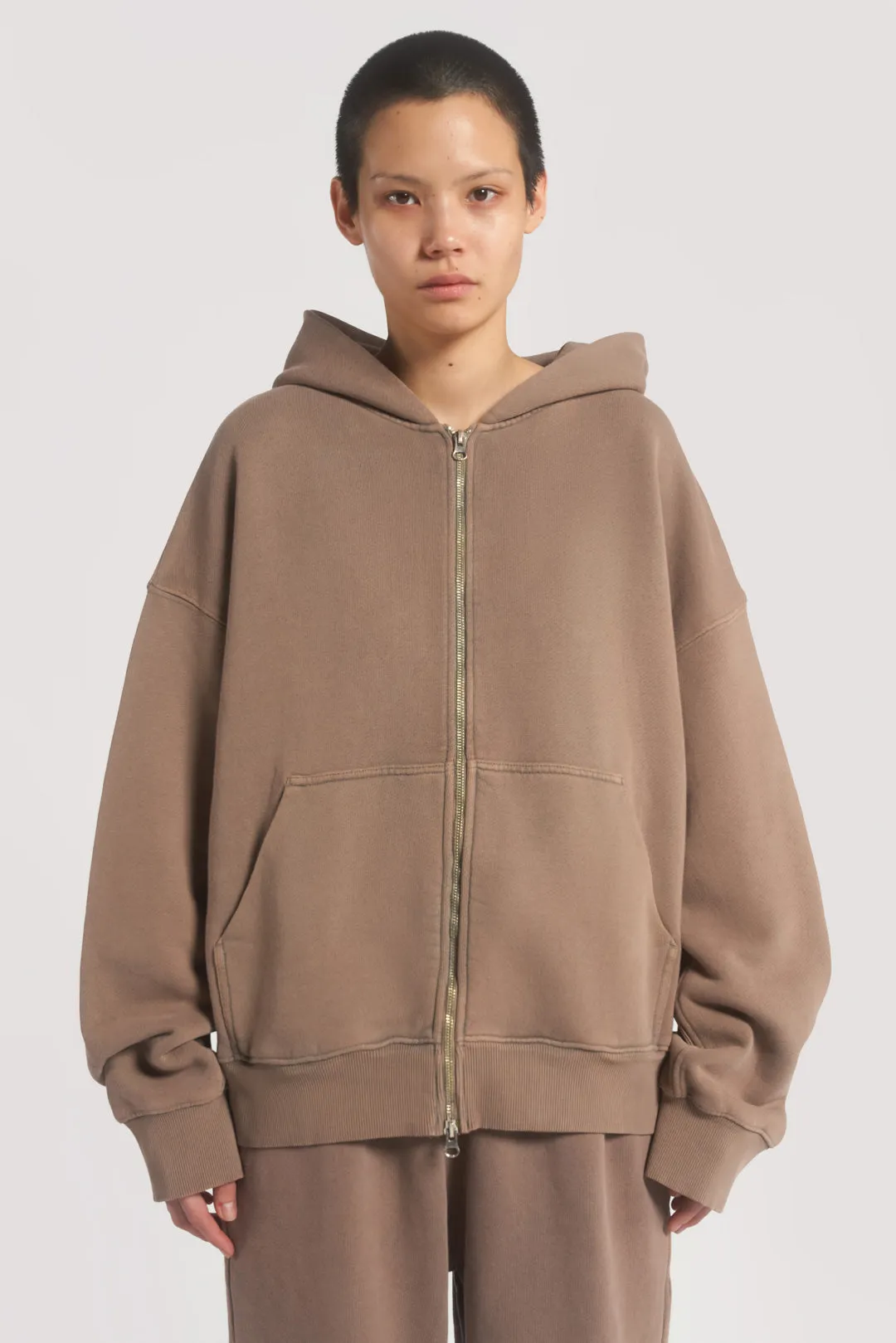 NTRLS Clay Oversized Zip Through Hoodie sold by Jaded London