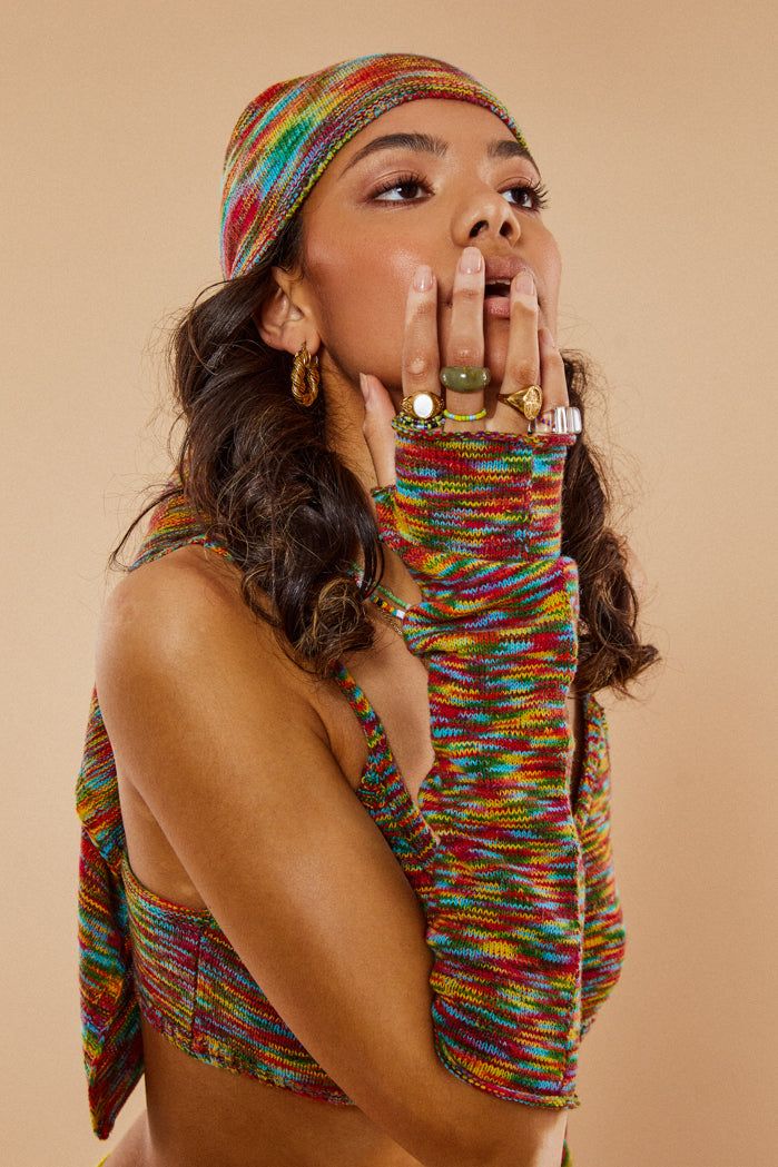 Spacedye Knit Crop Top With Matching Sleeves sold by Jaded London product image thumbnail 10