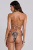 Raquel Leopard Reversible Micro Triangle Bikini Top sold by Jaded London