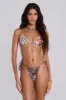 Raquel Leopard Reversible Micro Triangle Bikini Top sold by Jaded London