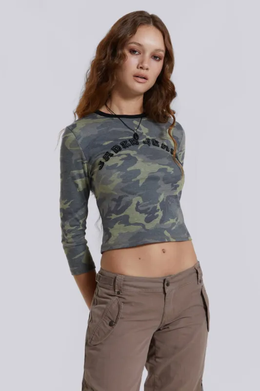 Marsh Camo Print Top sold by Jaded London
