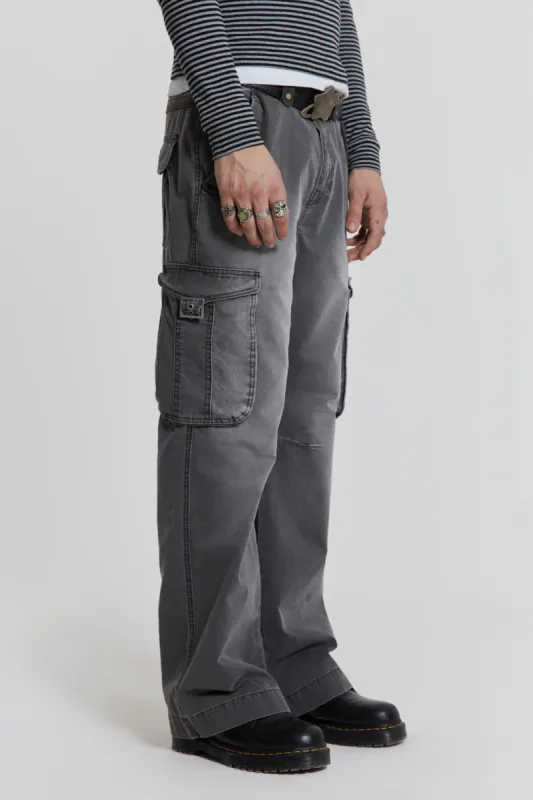 Grey Slub Denim Cargos made by Jaded London