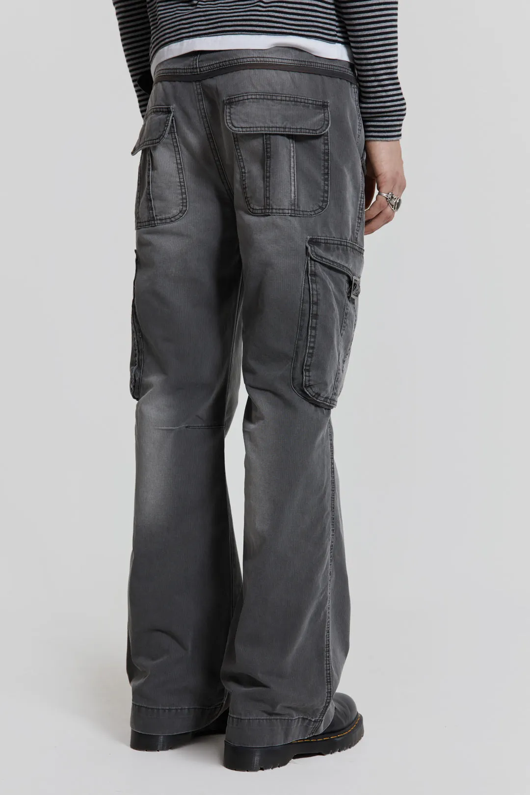 Grey Slub Denim Cargos sold by Jaded London product image thumbnail 3