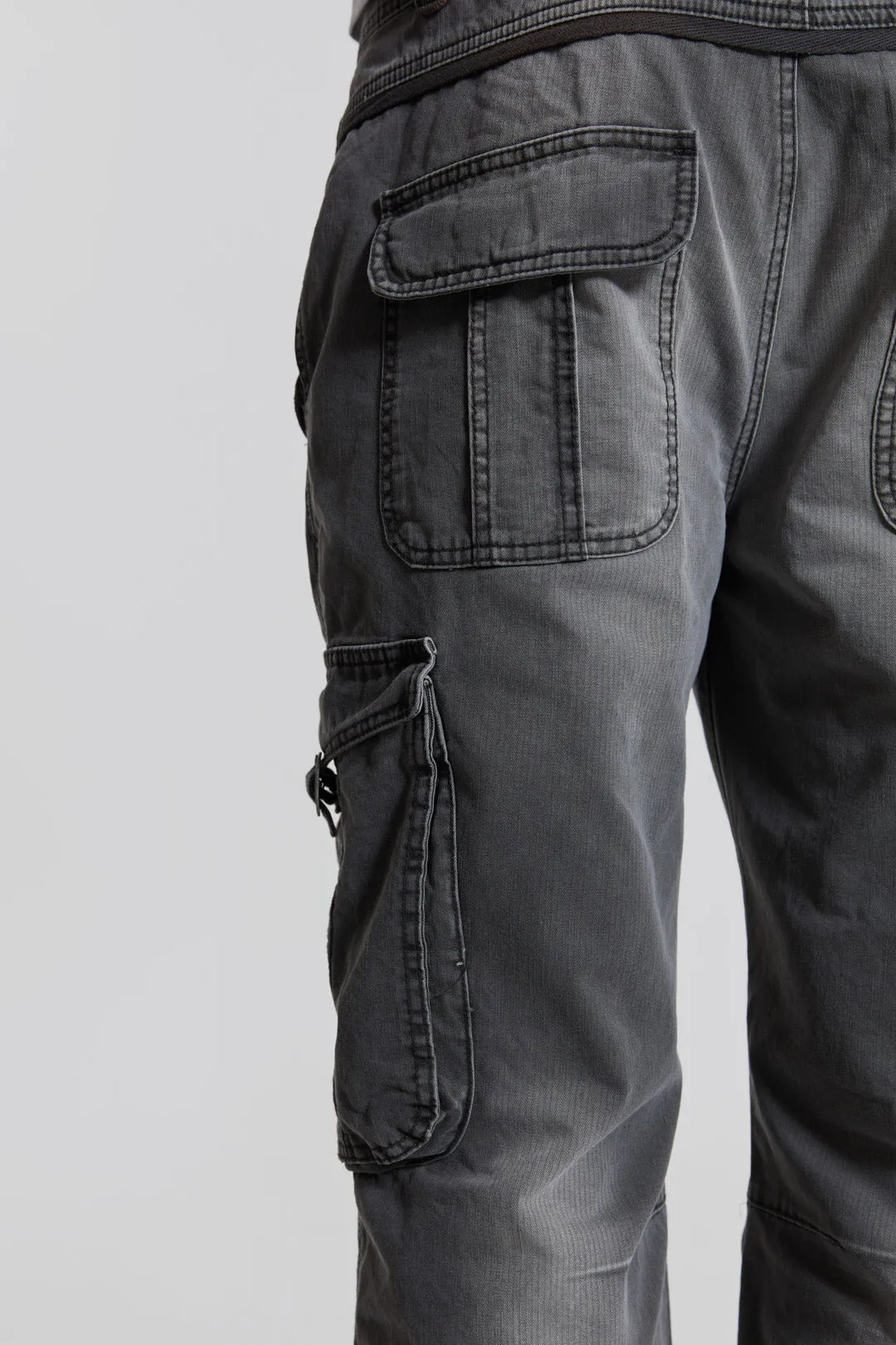 Grey Slub Denim Cargos sold by Jaded London product image thumbnail 4