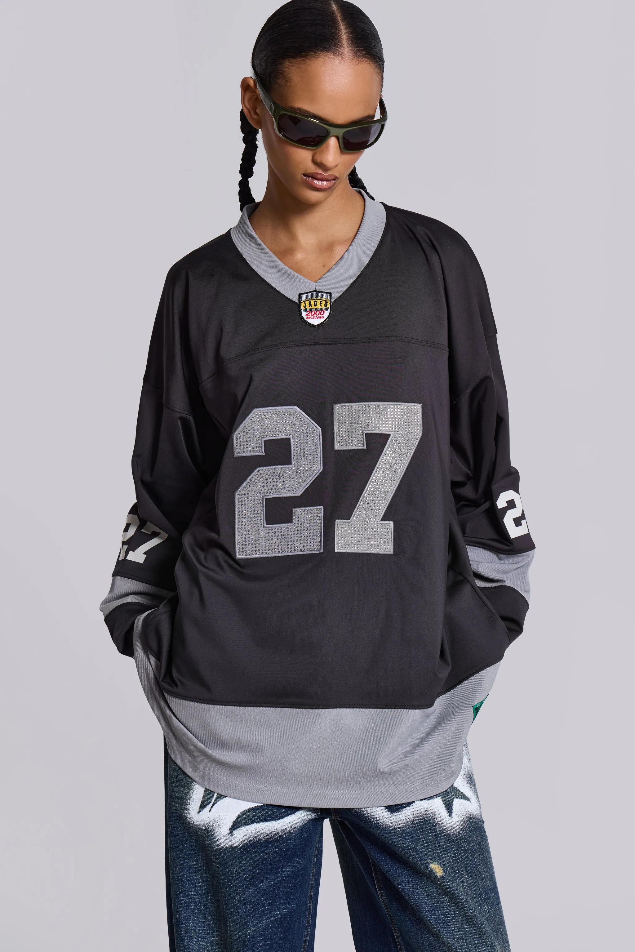 Jaded Archive Diamante Football Shirt sold by Jaded London product image thumbnail 5