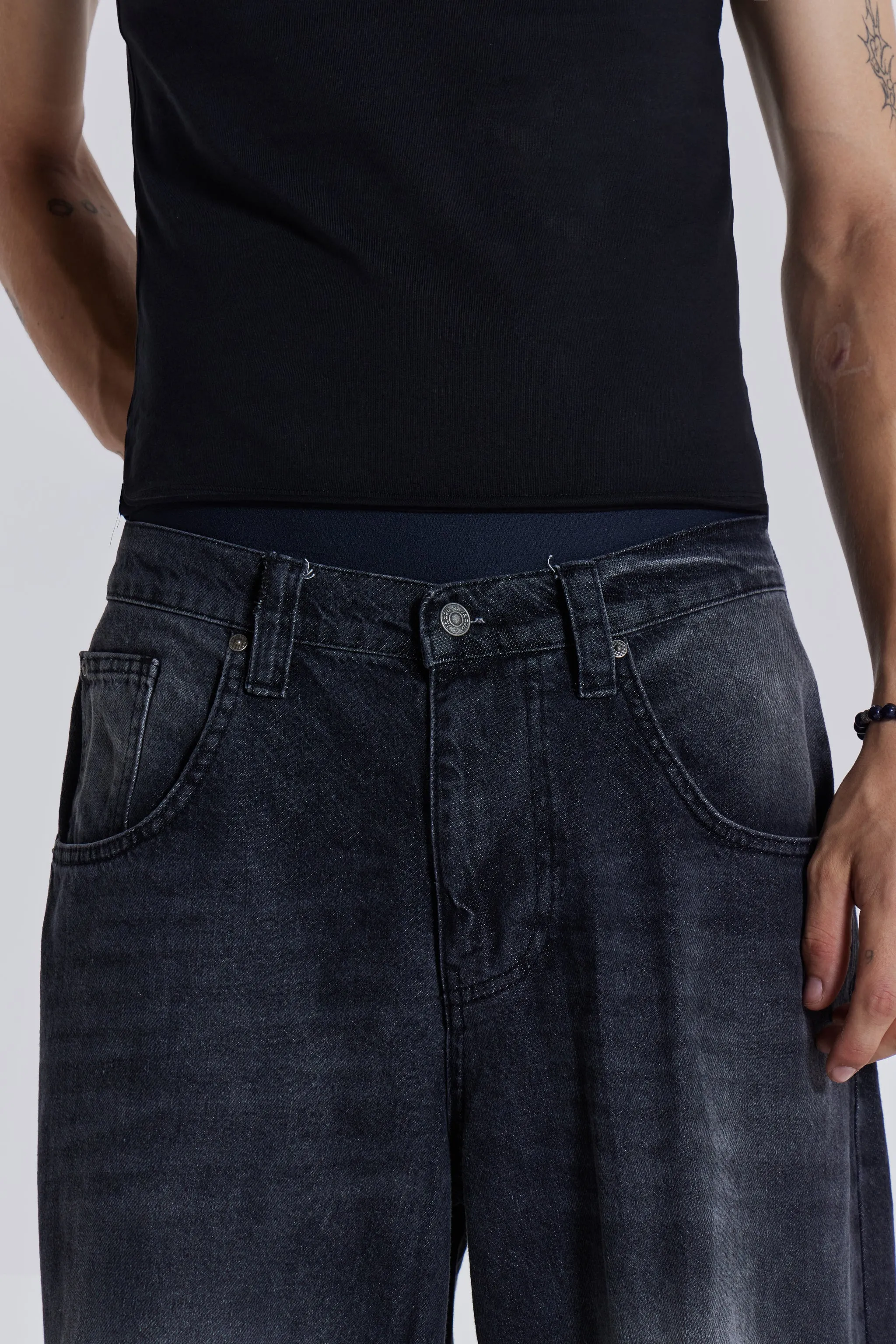 Washed Black Busted Colossus Baggy Jeans sold by Jaded London product image thumbnail 4