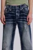 Rock Revival Mid Blue Gwen Flared Jeans sold by Jaded London