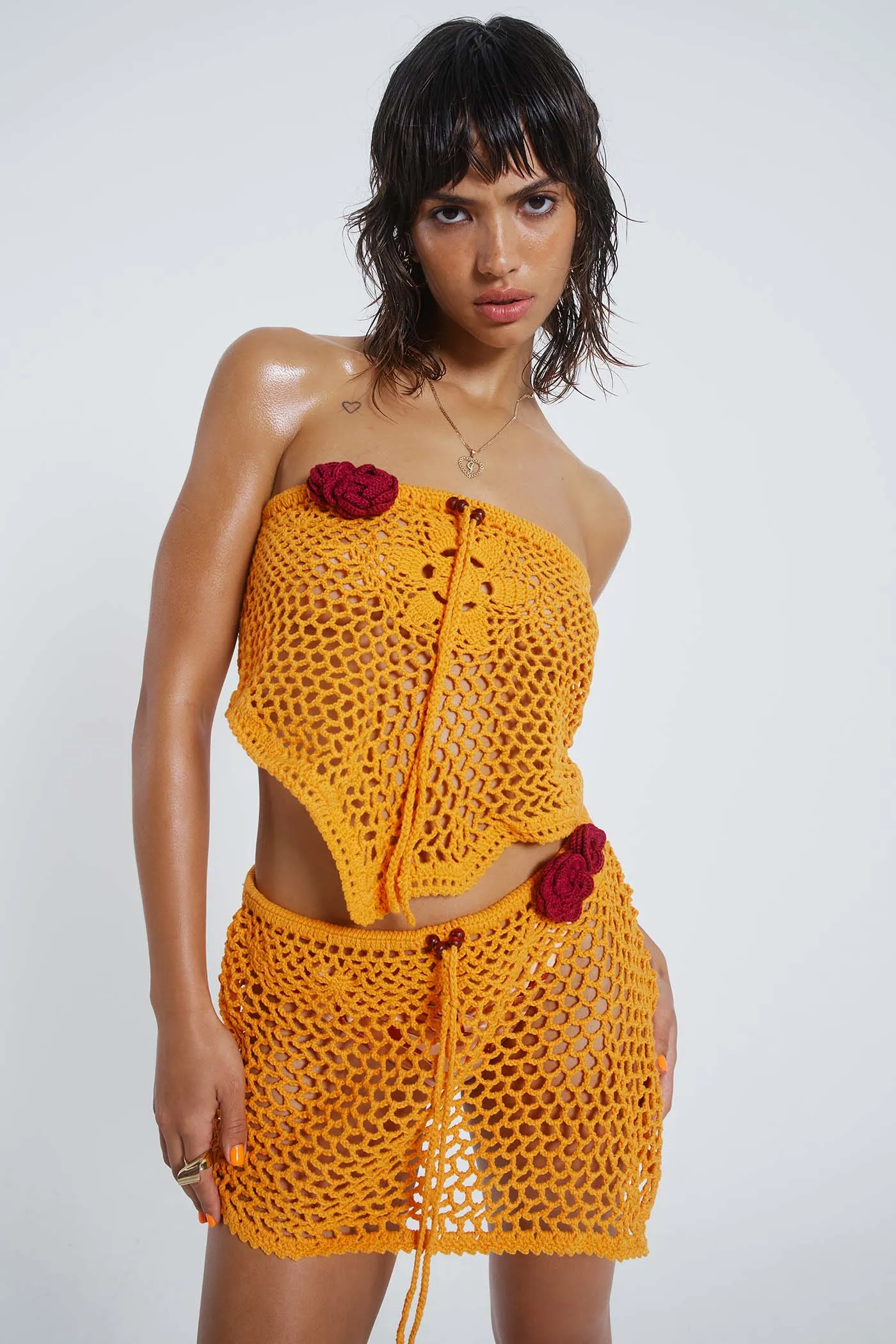 Honolulu Asymmetric Crochet Mini Skirt sold by Jaded London product image thumbnail 4