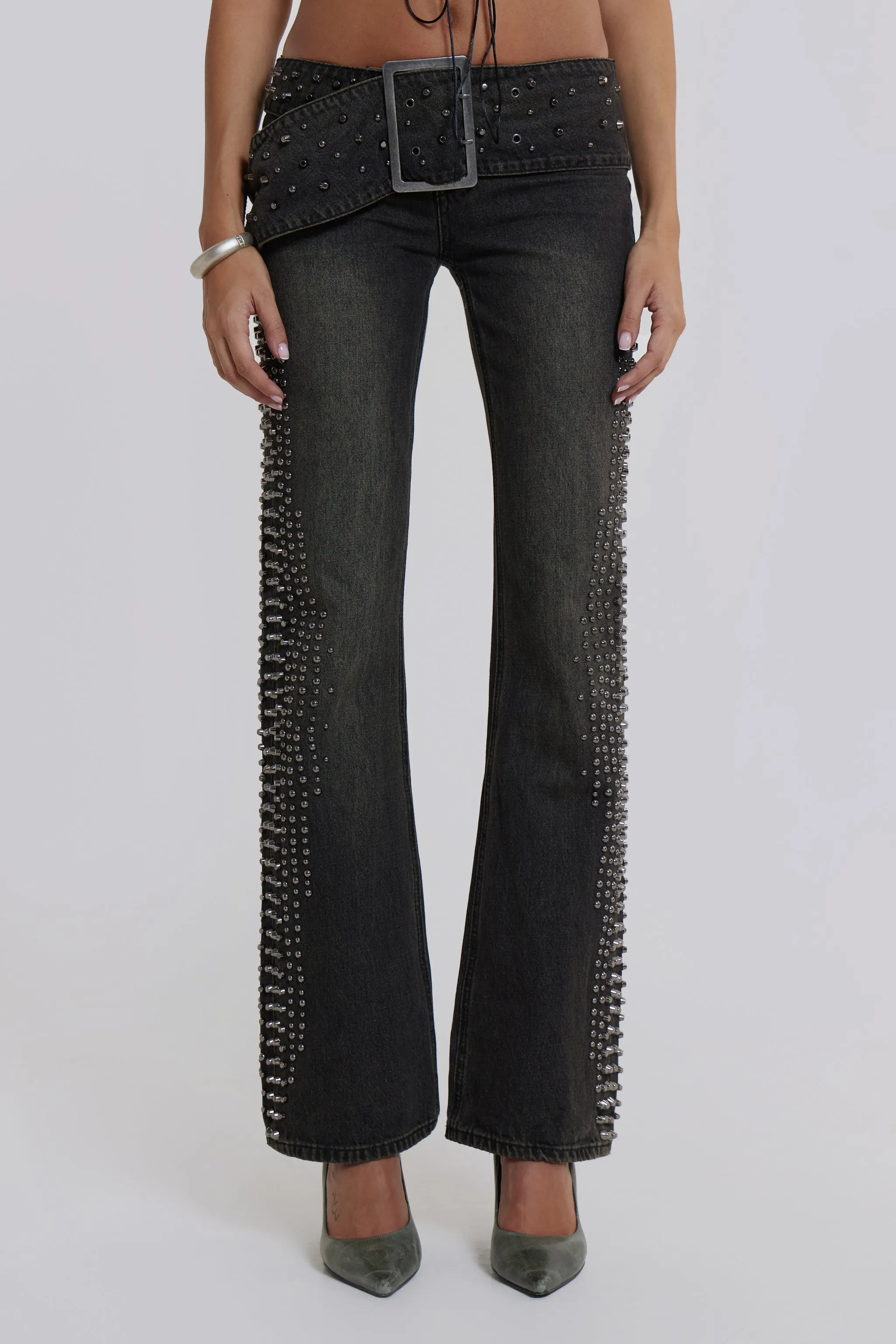 Studded Up Denim Jeans sold by Jaded London product image thumbnail 2