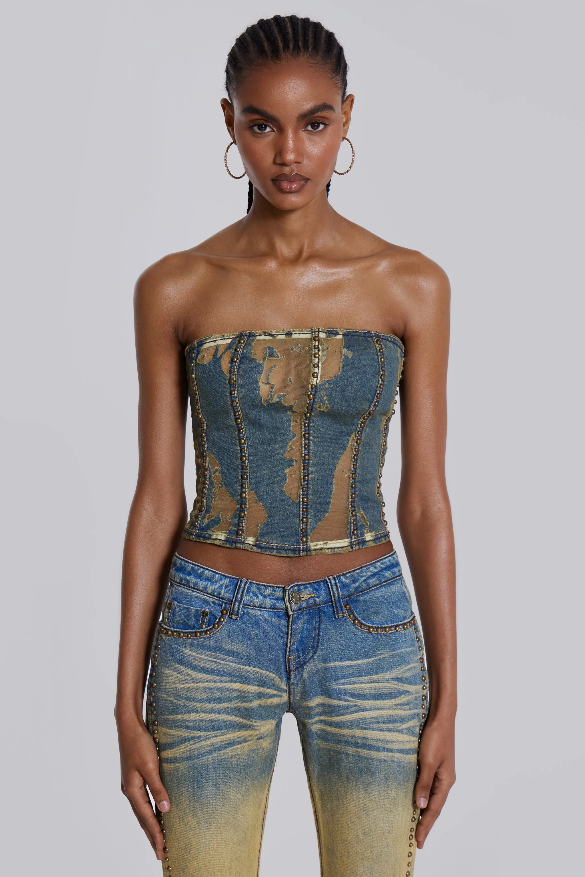 Vega Denim Corset Top sold by Jaded London product image thumbnail 5