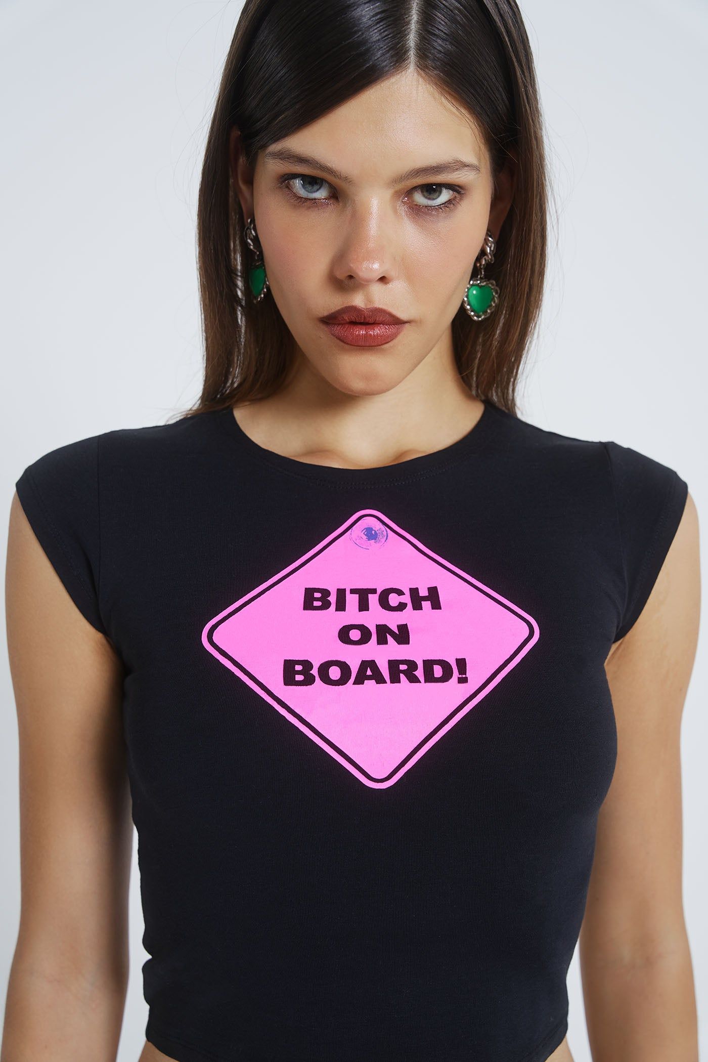 Bitch On Board Baby Tee sold by Jaded London