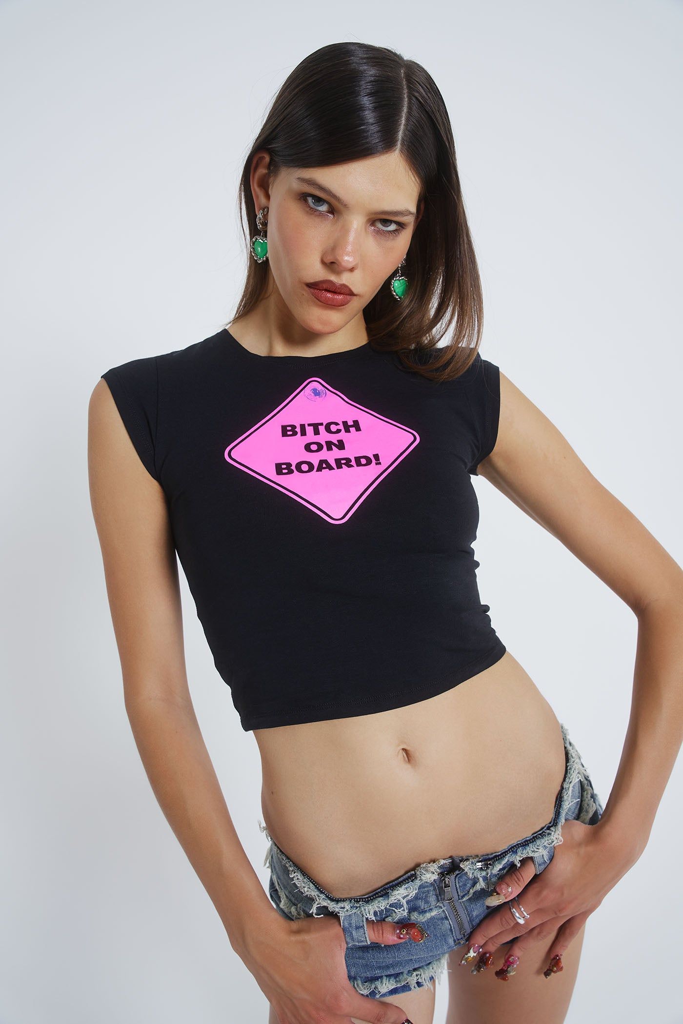 Bitch On Board Baby Tee sold by Jaded London product image thumbnail 4