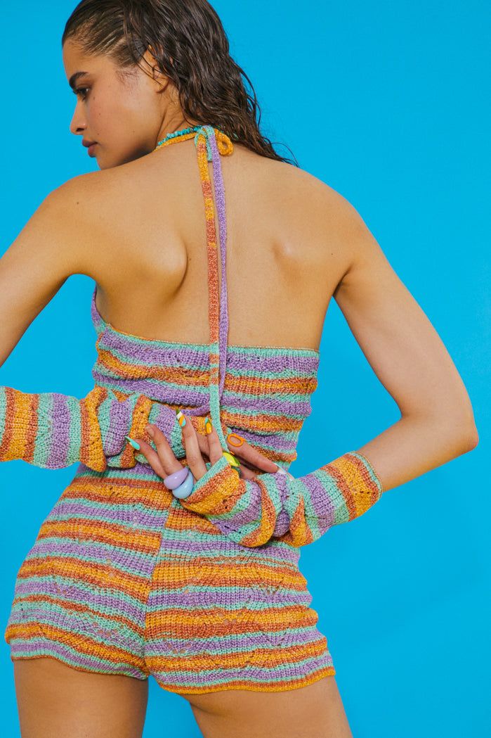 Zig Zag Knit Halter Top with Buckle Detail sold by Jaded London product image thumbnail 5