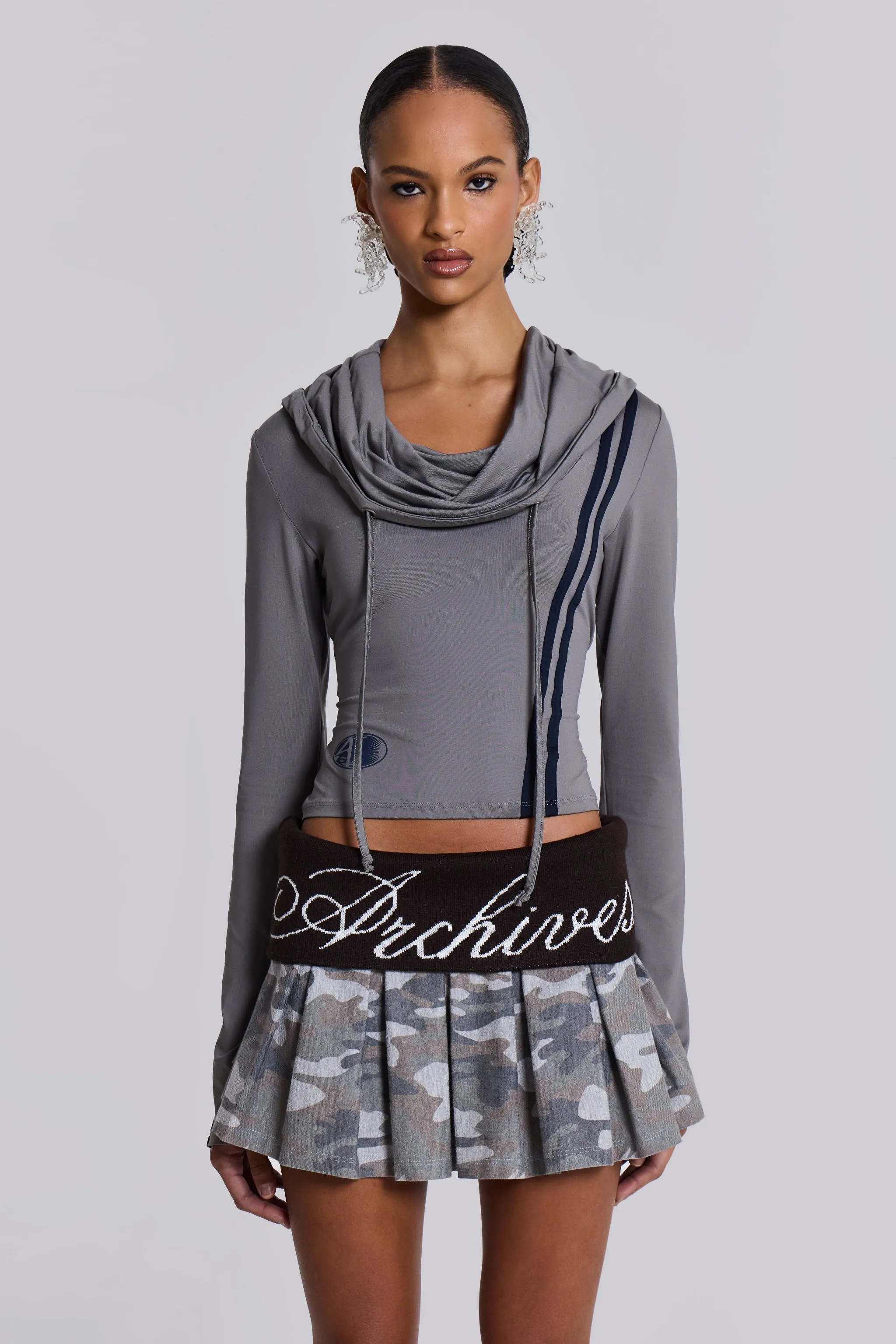 Trackstar Hooded Cowl Top sold by Jaded London product image thumbnail 5