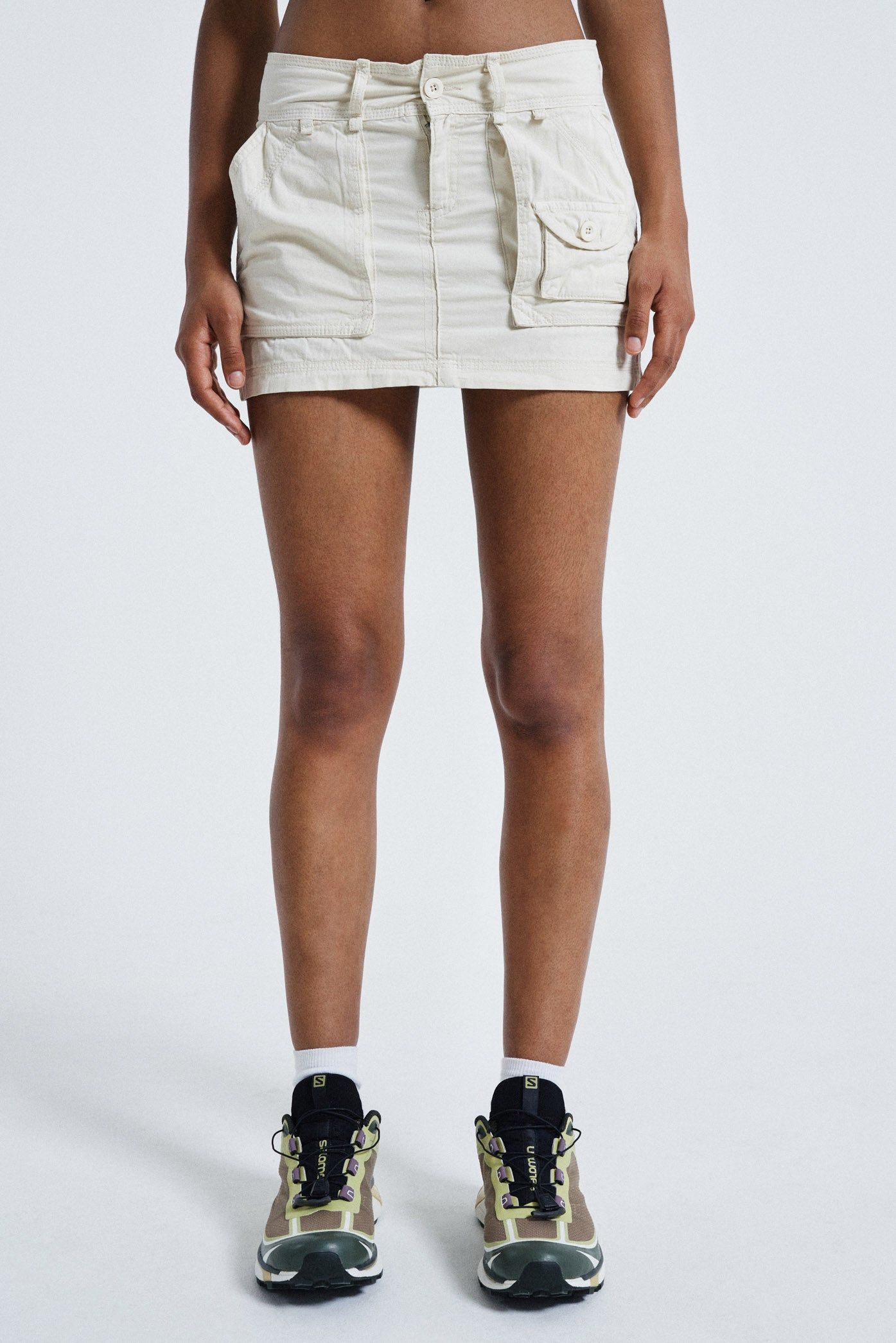 Ecru Cargo Mini Skirt sold by Jaded London product image thumbnail 6