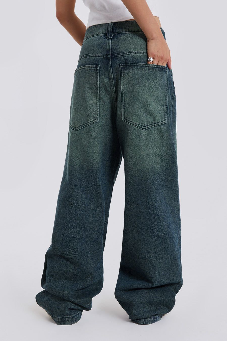 Sandblast Blue Wash Colossus Fit Jeans sold by Jaded London product image thumbnail 4