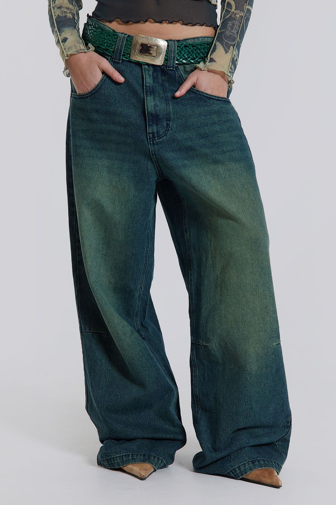 Sandblast Blue Wash Colossus Fit Jeans sold by Jaded London product image thumbnail 2