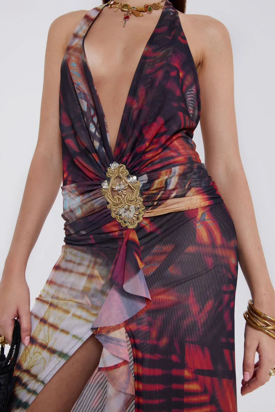 Cindy Plunge Maxi Dress In Red sold by Jaded London product image thumbnail 2