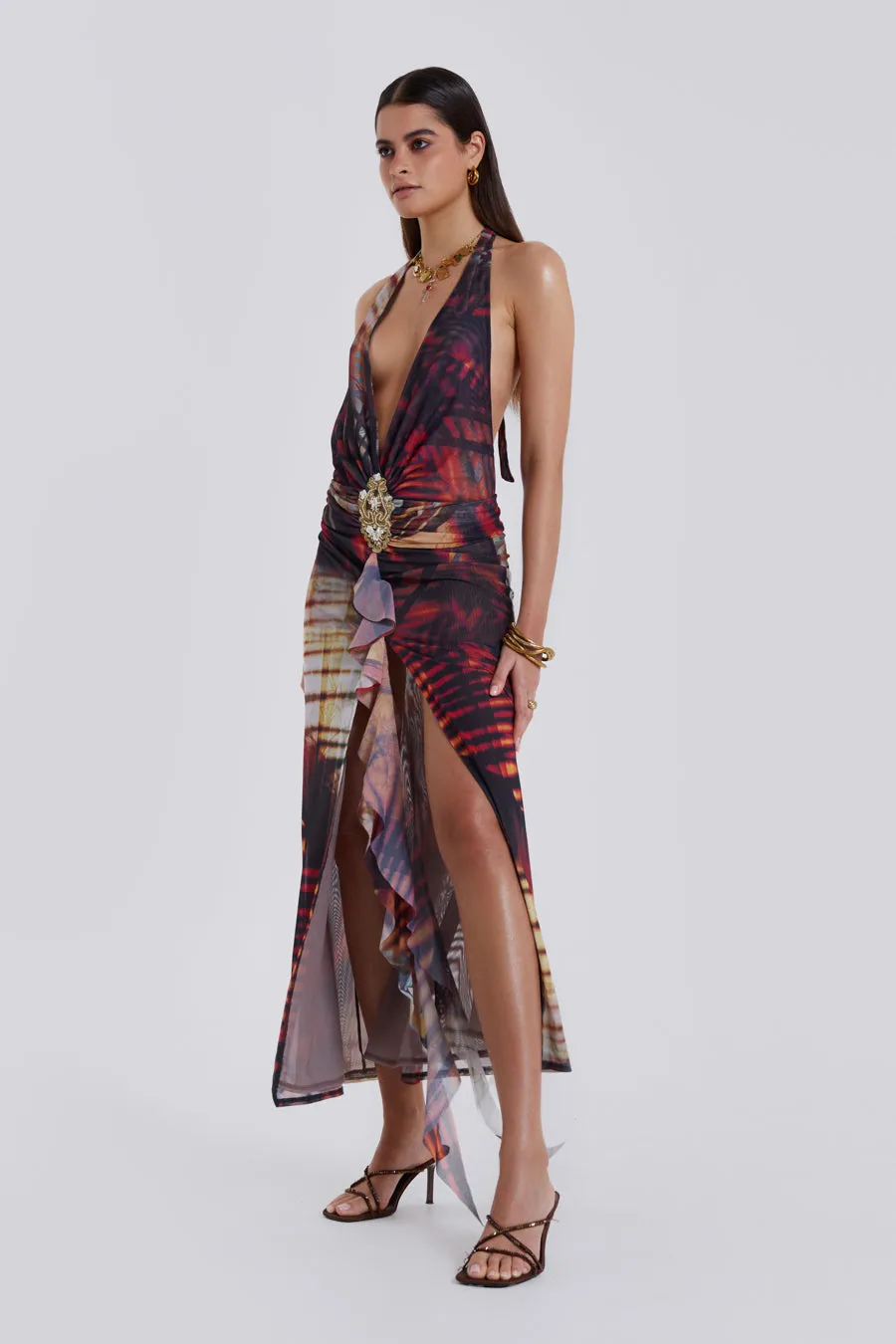 Cindy Plunge Maxi Dress In Red sold by Jaded London product image thumbnail 5