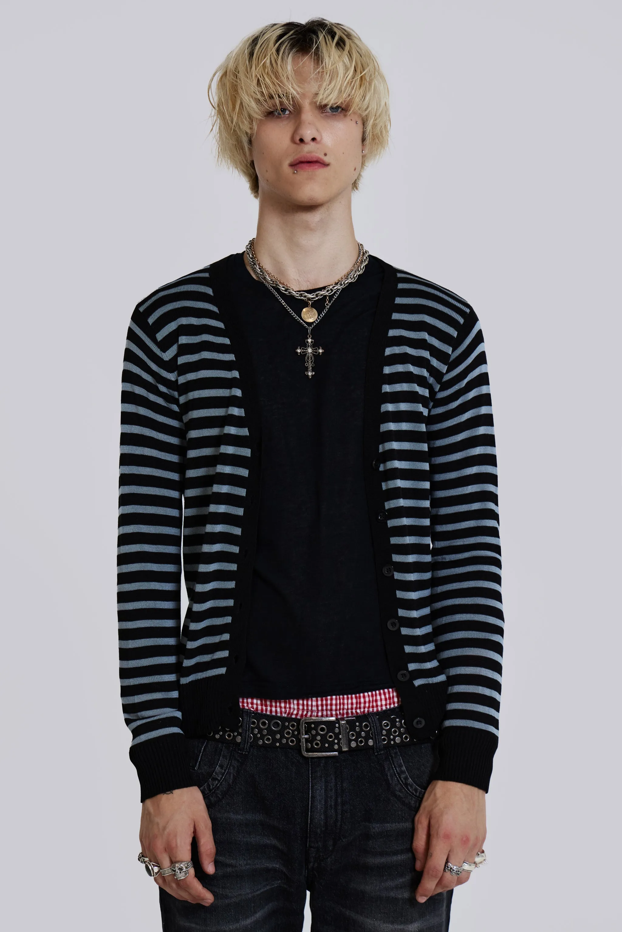 Sid Stripe Cardigan sold by Jaded London